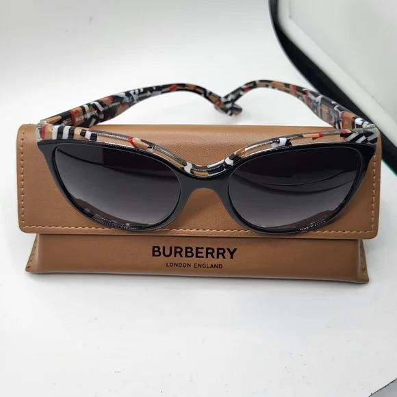 Burberry Women's Black Cat-Eye Sunglasses - Picture 1 of 11